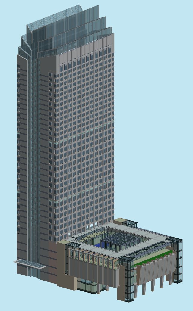City office building construction avant-garde design hotel – 488 3D Model