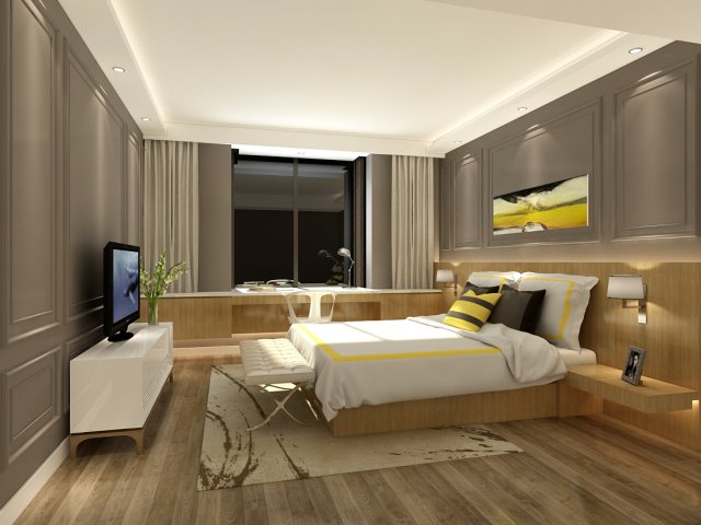 Deluxe master bedroom design 207 3D Model