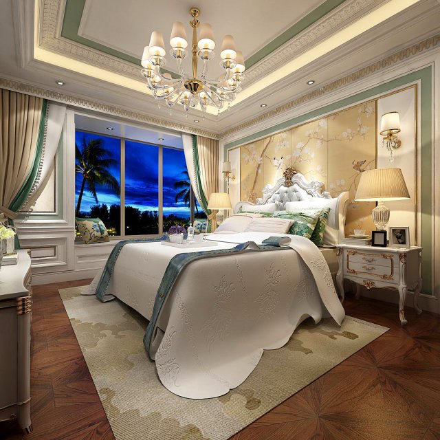 Stylish master bedroom design 58 3D Model