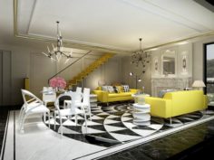 European-style living room design 51 3D Model