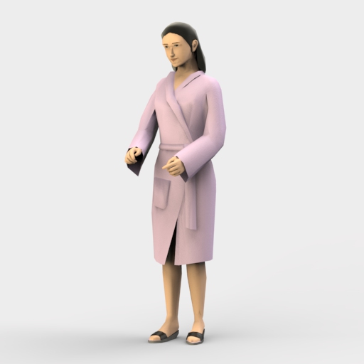 Women in bathrobe 3D Model