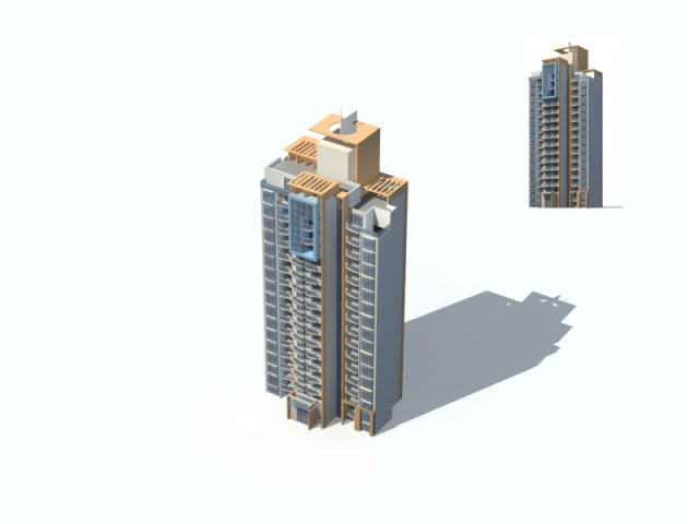 City Residential Garden villa office building design – 601 3D Model