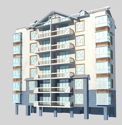 City Residential Garden villa office building design – 434 3D Model