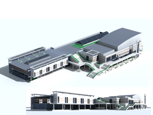City office building construction avant-garde design hotel – 30 3D Model