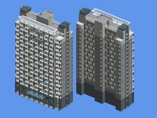 City office building construction avant-garde design hotel – 415 3D Model