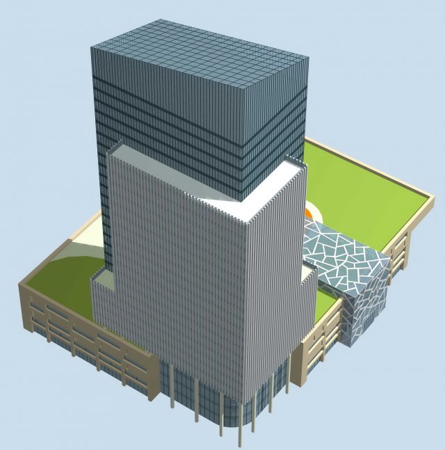 City office building construction avant-garde design hotel – 500 3D Model