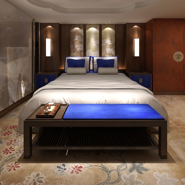 Bedroom hotel suites designed a complete 176 3D Model