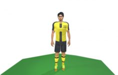 Kagawa Game Ready Football Player Kick Animation 3D Model