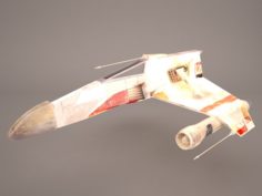 E-Wing Starfighter and R2D2 Star Wars 3D Model