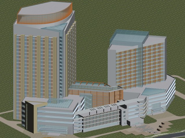 City office building construction avant-garde design hotel – 452 3D Model