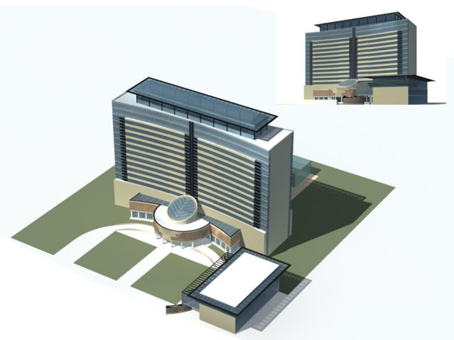 City office building construction avant-garde design hotel – 75 3D Model