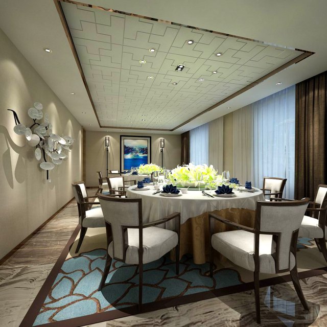 Private dining room space 49 3D Model