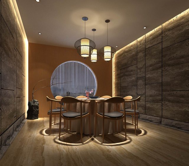 Private dining room space 48 3D Model