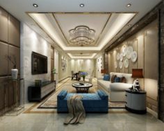 Stylish avant-garde living room design 14 3D Model