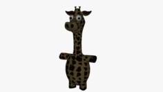 Funny Cartoon Giraffe 3D Model