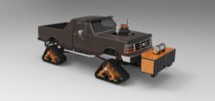 Pulling truck with Mattracks Suspension tracks 3D Model