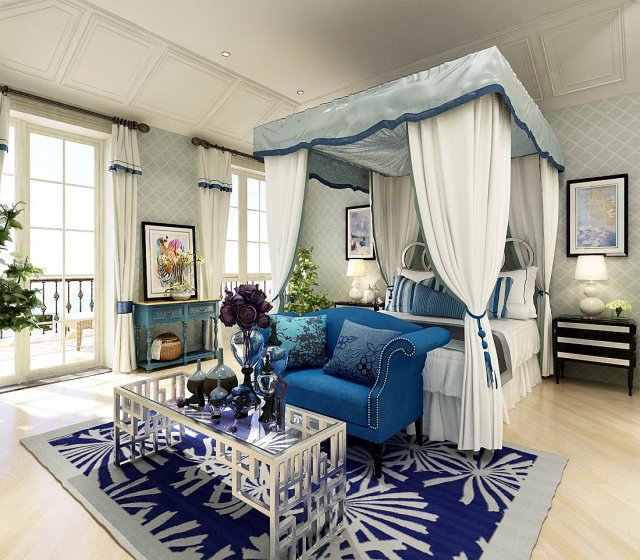 Deluxe master bedroom design 158 3D Model
