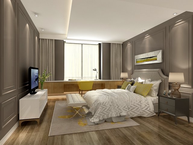 Deluxe master bedroom design 14 3D Model