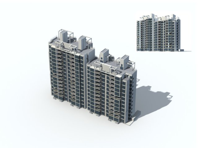 City Residential Garden villa office building design – 579 3D Model