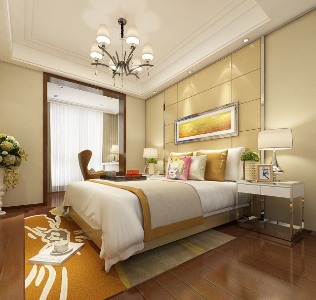 Deluxe master bedroom design 76 3D Model