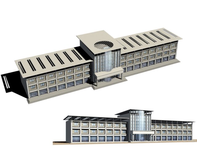City office building construction avant-garde design hotel – 12 3D Model