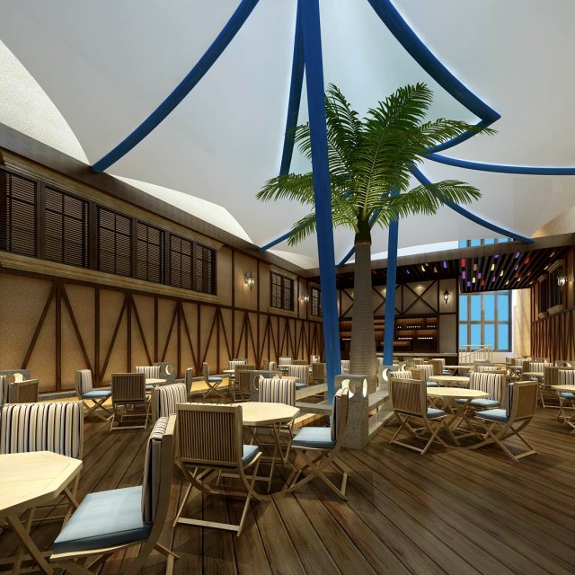 Restaurant teahouse cafe drinks clubhouse 180 3D Model