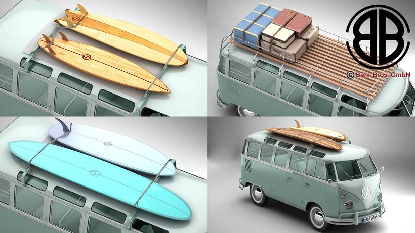 Volkswagen T1 Samba 1963 Accessories 3D Model