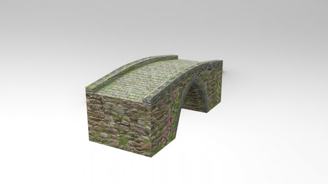 Medieval bridge low poly 3D Model