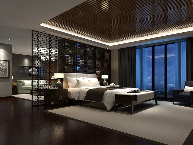 Bedroom hotel suites designed a complete 140 3D Model