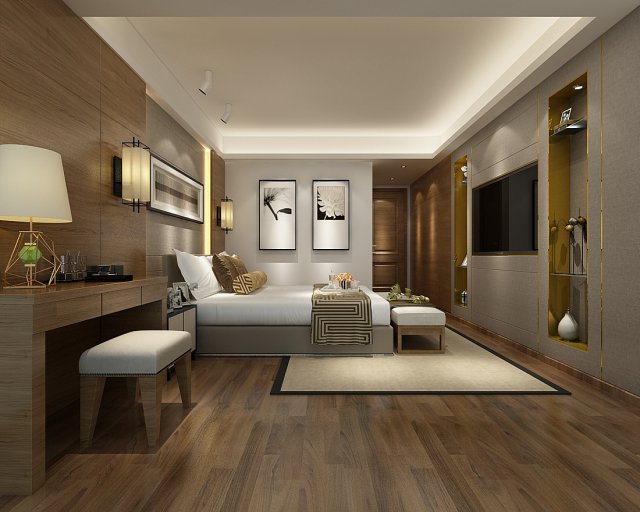 Bedroom hotel suites designed a complete 109 3D Model