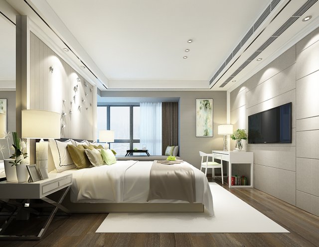 Deluxe master bedroom design 03 3D Model