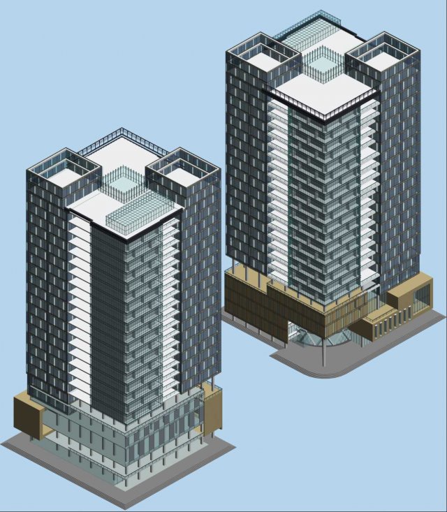 City office building construction avant-garde design hotel – 563 3D Model