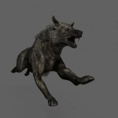 Wolf Animated Running 3D Model