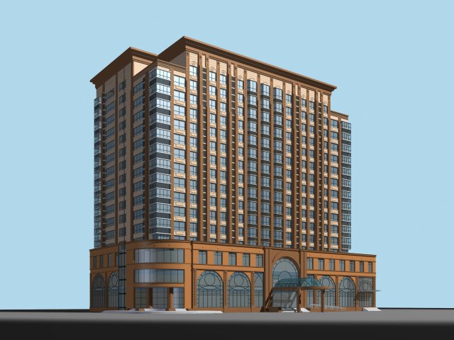 City office building construction avant-garde design hotel – 465 3D Model