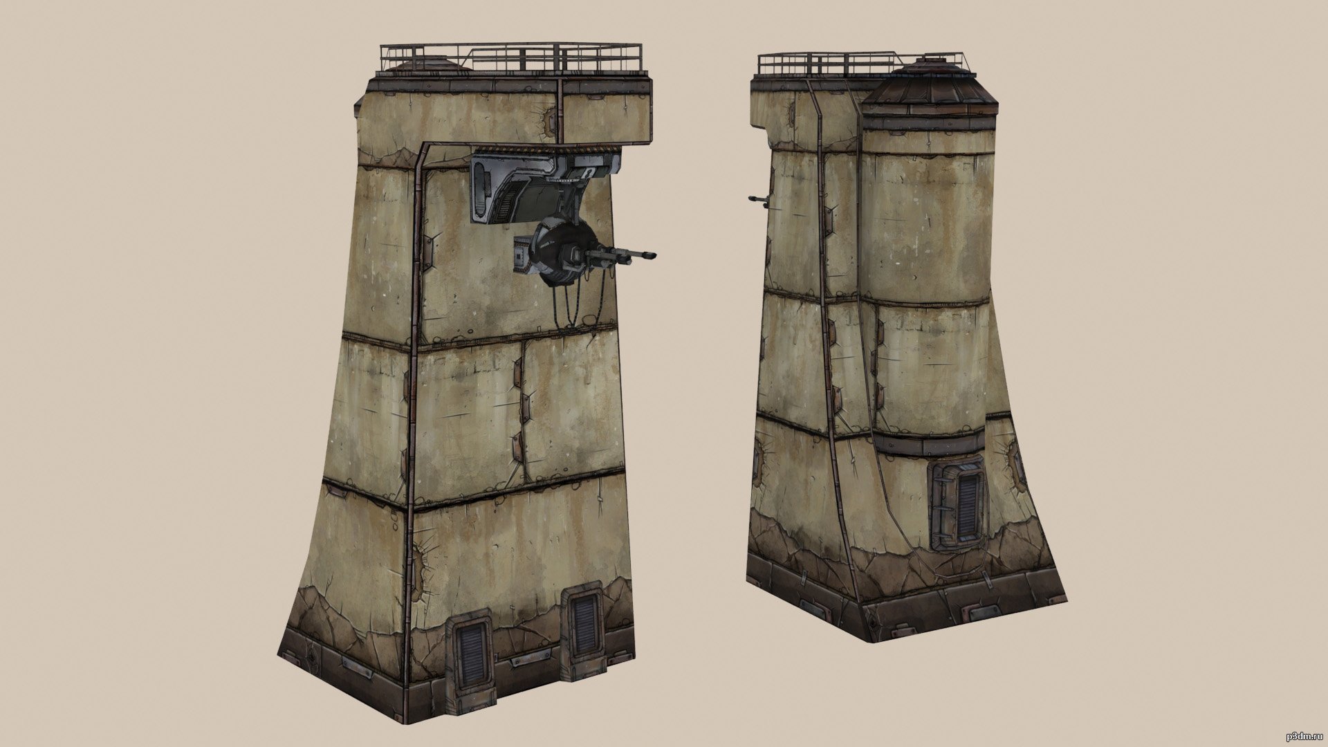 Башня 3д играть. Turret башня. Башня турель Орлеан. 3d model Tower Turret.