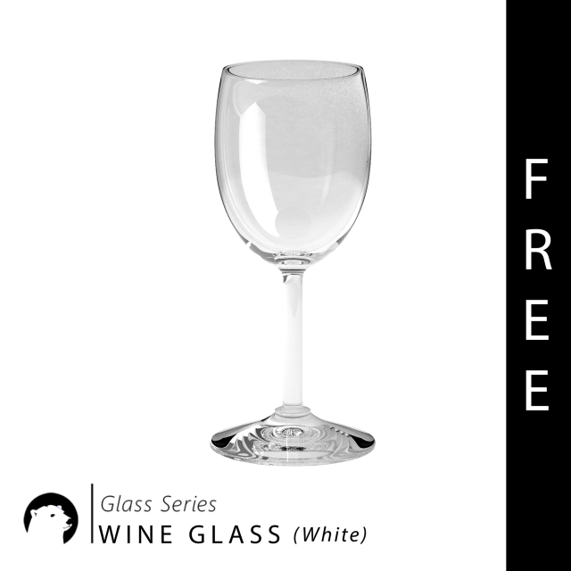 Glass Series – Wine Glass White Free 3D Model