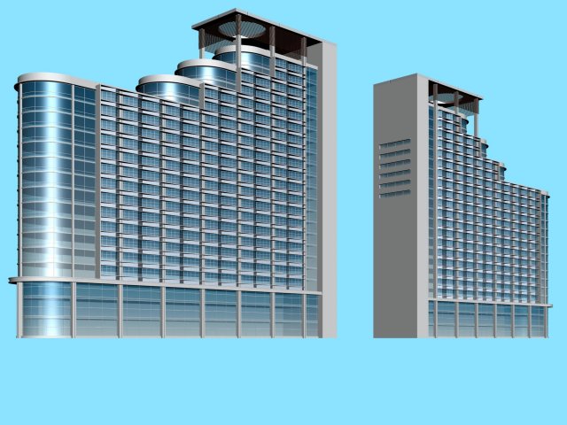 City office building construction avant-garde design hotel – 485 3D Model