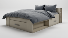 Bed OXYGENE Lit adulte contemporain 3D Model