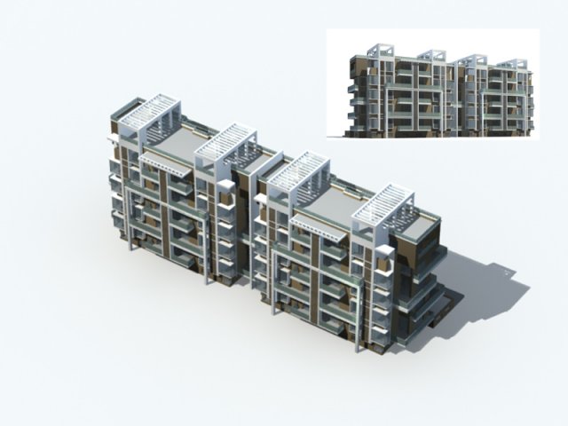 City Residential Garden villa office building design – 674 3D Model