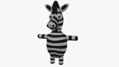 Funny Cartoon Zebra 3D Model