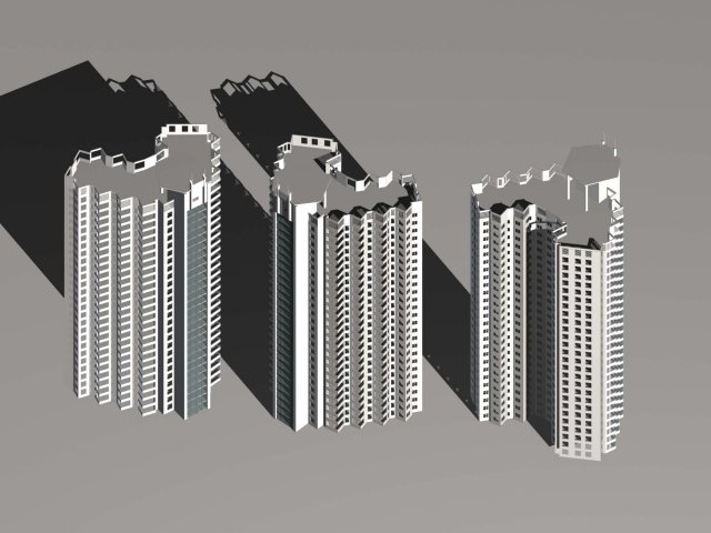 City hotel simple office building – 105 3D Model
