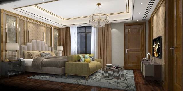 Deluxe master bedroom design 82 3D Model