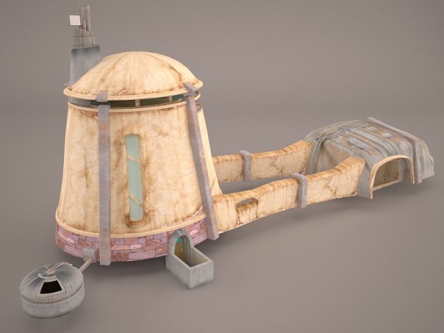 Tatooine House Building Star Wras 3D Model