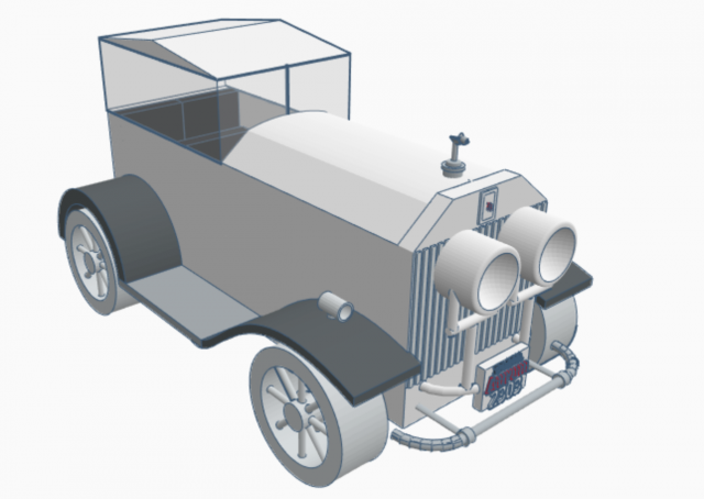 Rolls-royce with movable wheels 2 3D Model