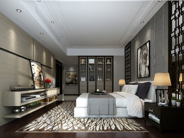 Deluxe master bedroom design 33 3D Model