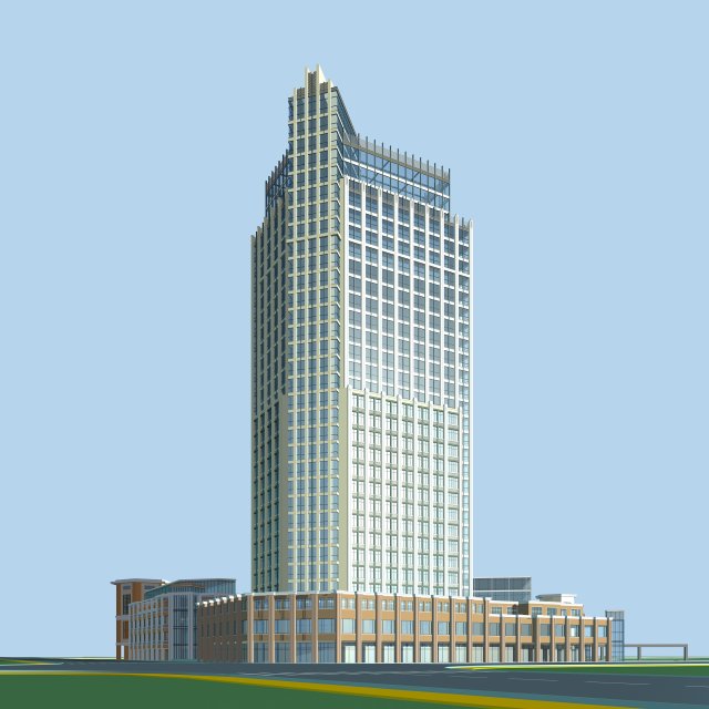 City office building construction avant-garde design hotel – 419 3D Model