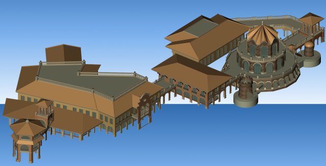 City ancient palace building luxury villas – 11 3D Model