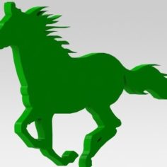 Horse silhouette 3D Print Model