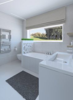 Modern bathroom with bright tiles 3D Model