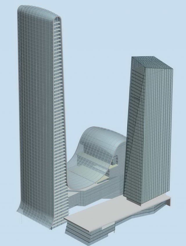 City office building construction avant-garde design hotel – 551 3D Model